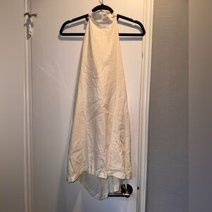WeWoreWhat Linen Blend Halter High Low Hem Dress